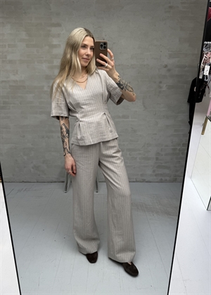 Mariam mw wide linen blend buks Nature Stripe Selected Femme 